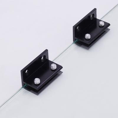 2Pcs/Set Black Glass Clips Flat Strong Bearing Capacity Stainless Steel Portable High Hardness