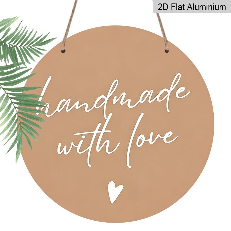 

2D Flat Retro Aluminum Wall Stickers in Various Sizes. Handmade with Love Hanging Ornament, with A Gentle Morandi Style, Is The Perfect Choice for 7.87×7.87inch