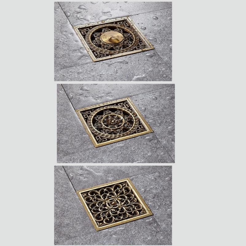 Elegant Styles Sturdy Brass Shower Drain with Sealing Odorless Designs Bathroom Accessory Portable for Home Use