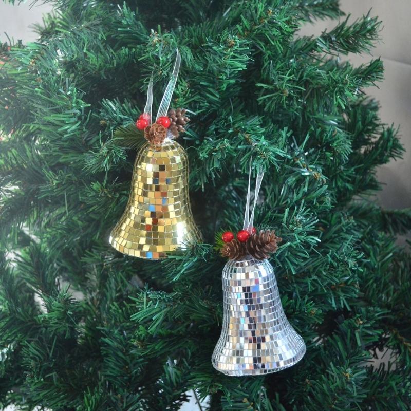 Sparkling Glass Discos Bauble Christmas Tree Hangings Charm Ornament Easy to Hanging Festival Home Decoration Supplies