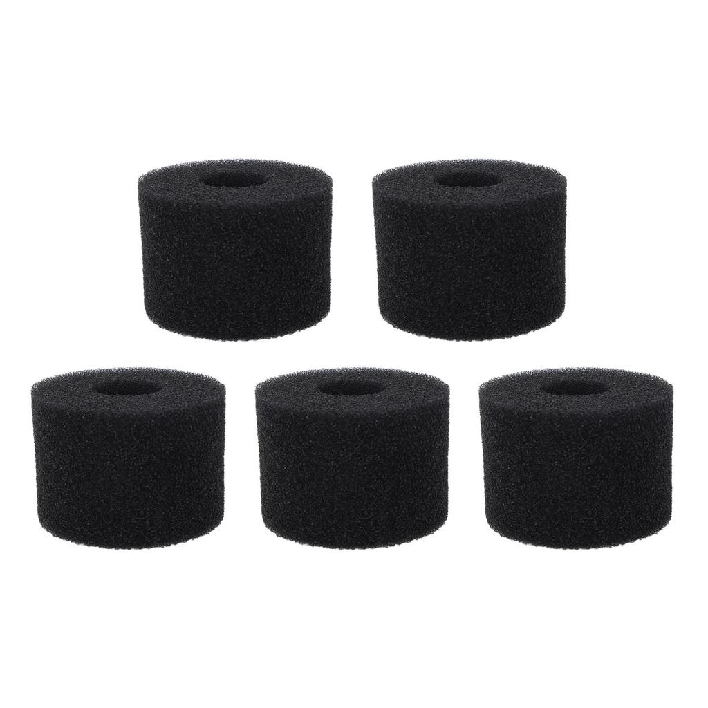 5PCS Pool Filter Sponge PU Sponge Black Reusable Washable Cylindrical Simming Pool Filter Foam for Pool Pump