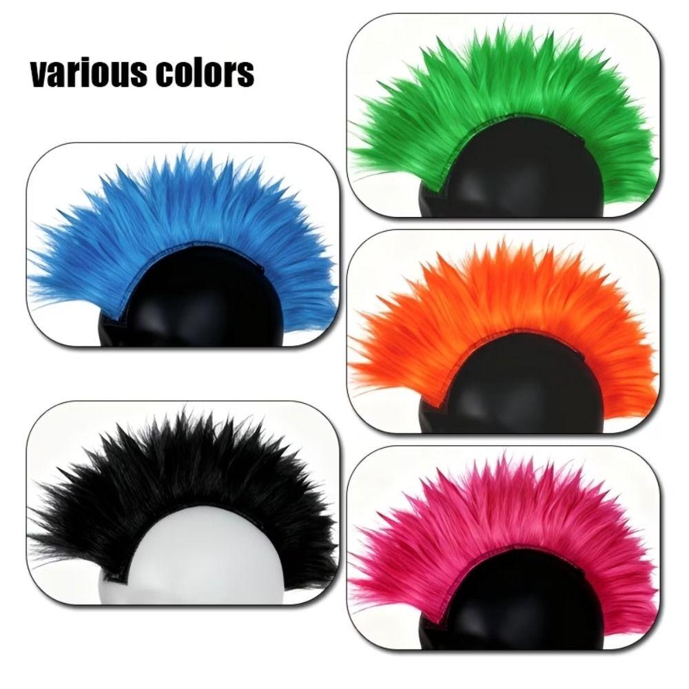 Samolepicí dekorace na helmu Opakovaně použitelná paruka s irokézem na helmu Syntetické paruky s irokézem Jízda na motocyklu