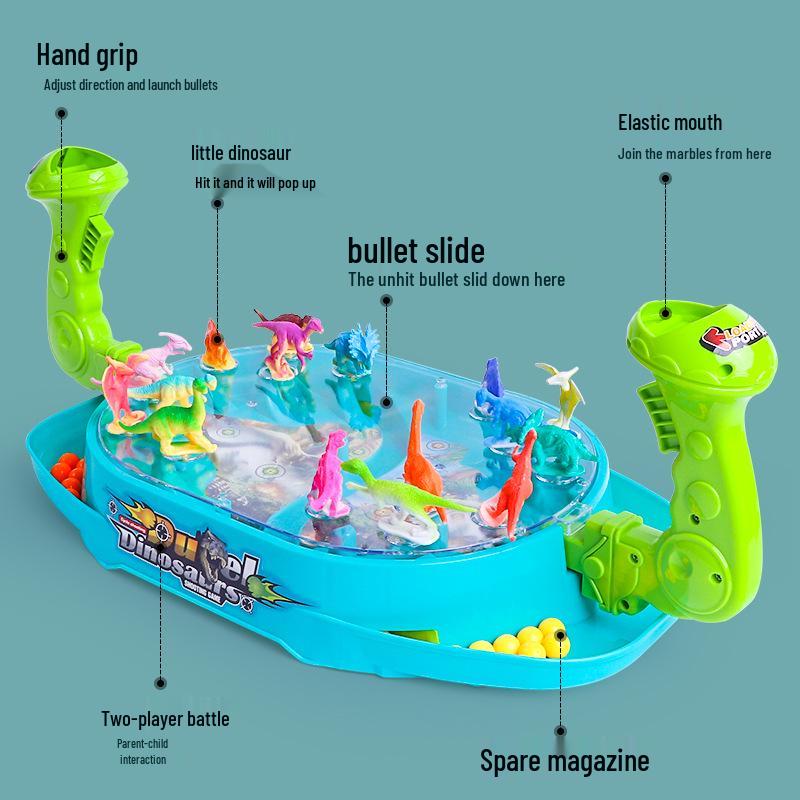 Kids' Dinosaur Pinball Battle Game - Parent-Child Interactive Catapult Table