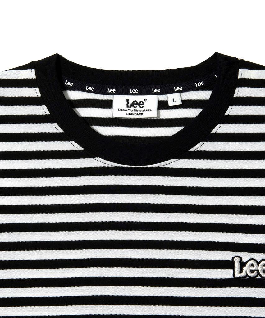 LEE Striped Embroidered Short Sleeve T-Shirt Black