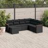 VidaXL Garden Lounge Set with Cushions 7 Pcs, Patio Sofas, Patio Furniture Set, Outdoor Furniture, Black 3226202
