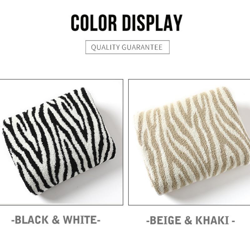Soft Fleece Zebra Stripe Houndstooth Throw Blanket for Couch Luxury Flannel for Bed Sofa Chair, Plush,Warm and Cozy Blanket with Geometric Grid Design