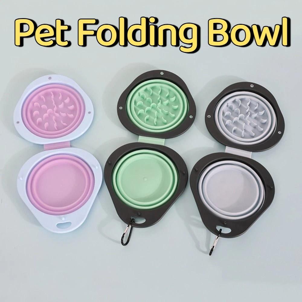 Double Bowl Collapsible Dog Dish Food Grade Pet Food Water Feeding Tray Pet Travel Feeder Outdoor