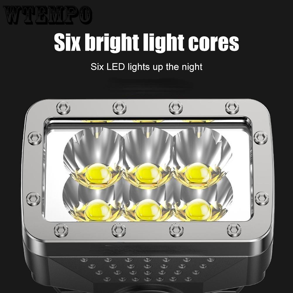 6 Bead Glare Flashlight Portable Flashlight for Outdoor Lighting with Electric Highlight Tele Focusing Four Gear Adjustment