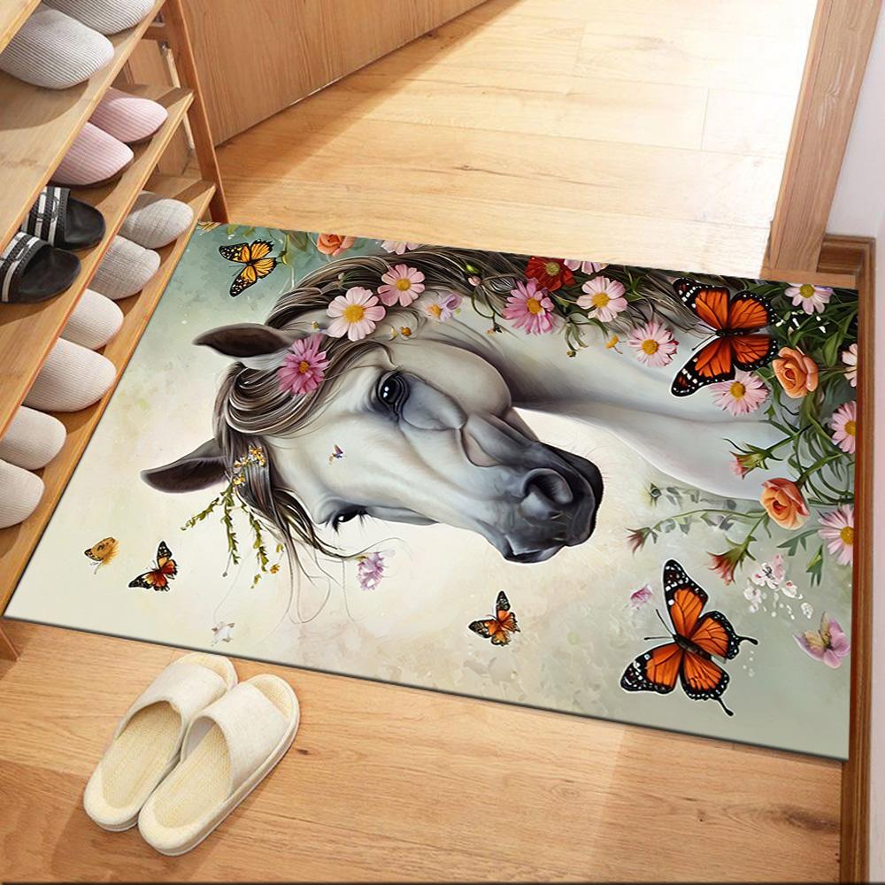 Horse Area Rug Perfect for Outdoor Entryway Bedrooms Decorate room Antislip Carpet Anime Office Decor Perfect Gift for Friends & Family