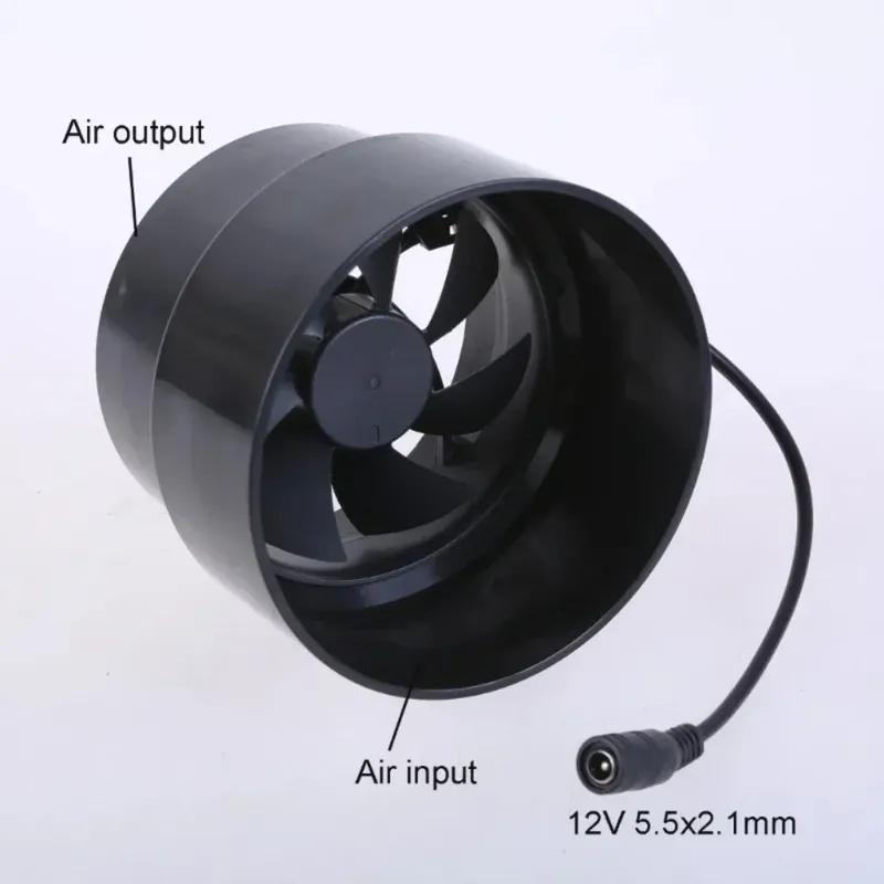 Leistungsstarker Rohrventilator 12V Lüftungs-Abluftventilator 100mm-110mm Für Zuhause Außenbereich Betrieben Durch 12V Solarpanel/Netzteil