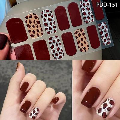 DIY Semi-Cured Gel-Nagelsticker Langlebig Einfarbige Frühlings-Blumen-Nagelstreifen Patch Slider Vollabdeckungs-Aufkleber