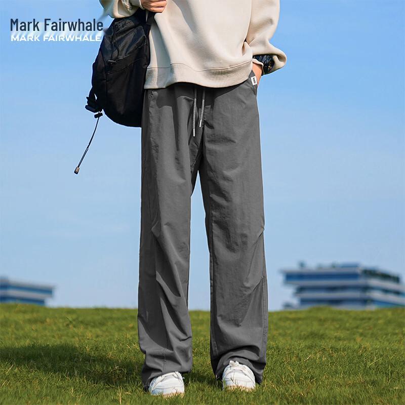 Men s American Retro Loose Pleated Parachute Cargo Pants M