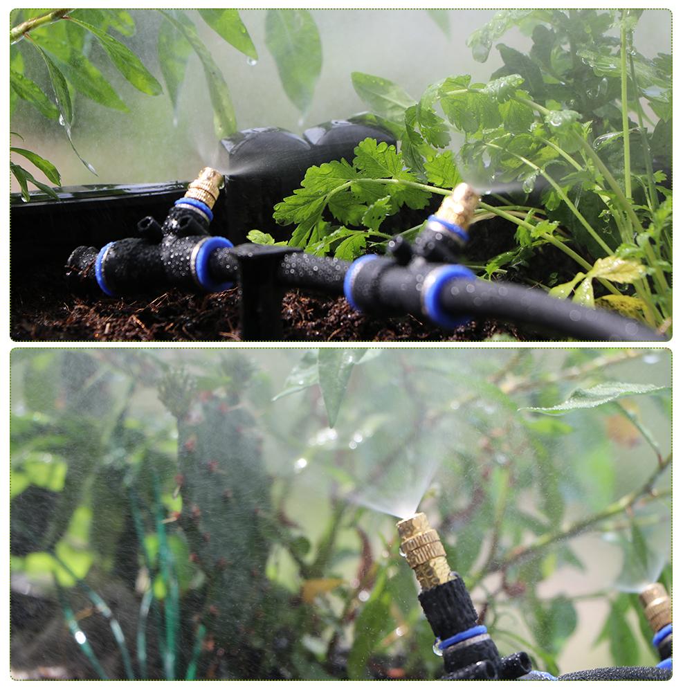 10PCS Brass Adjustable Garden Micro Sprinklers Nozzle for 5/8mm 8/12mm PE Hose Outdoor Misting Cooling System Watering Atomizer