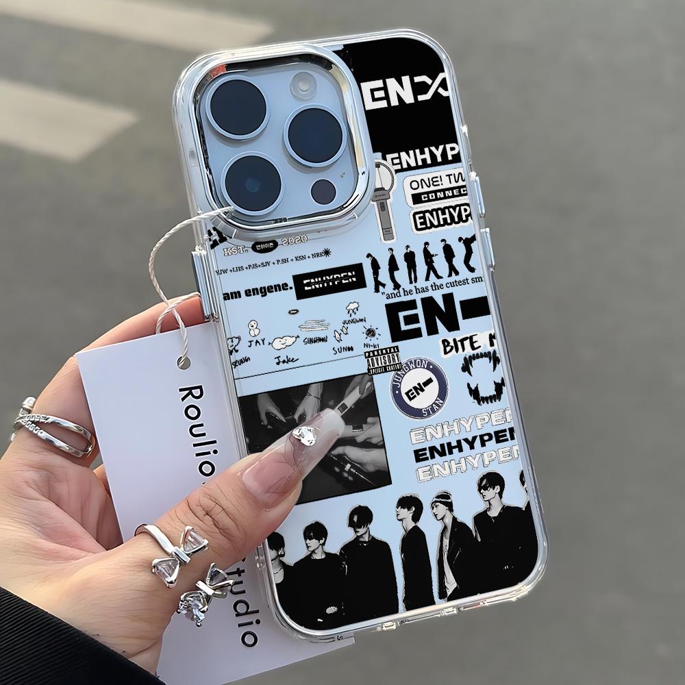 Kpop E-ENHYPENS Phone Case for Samsung Galaxy S25 S24 S23 S22 S21 S20 Note20 FE Ultra Edge Plus 4G 5G Transparent Soft Cover