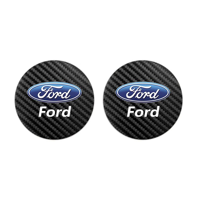 

Car Sticker For Ford 2Pcs Car Anti-noise Coaster Water Cup Holder Carbon Fiber Pad For Ford Focus 2 3 Mondeo Kuga Fiesta MK7 Esc