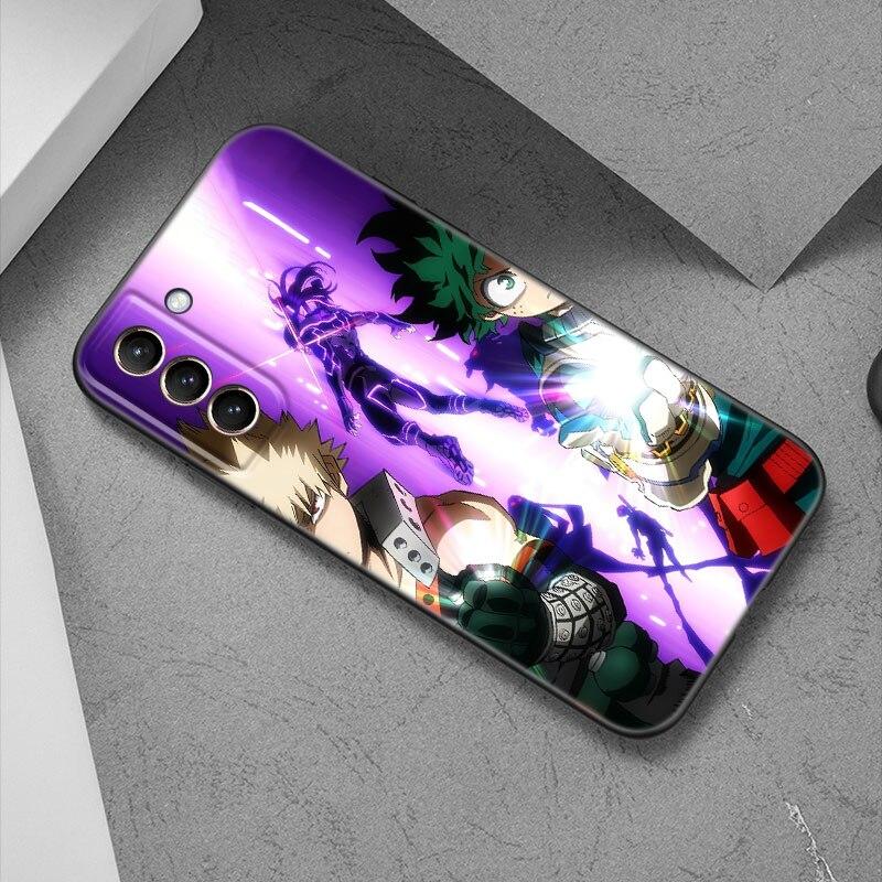 My Hero Academia Phone Case For Samsung Galaxy S22 Pro S21 S20 Ultra FE S10 Lite 5G S10E S9 S8 Plus Soft TPU Black Cover