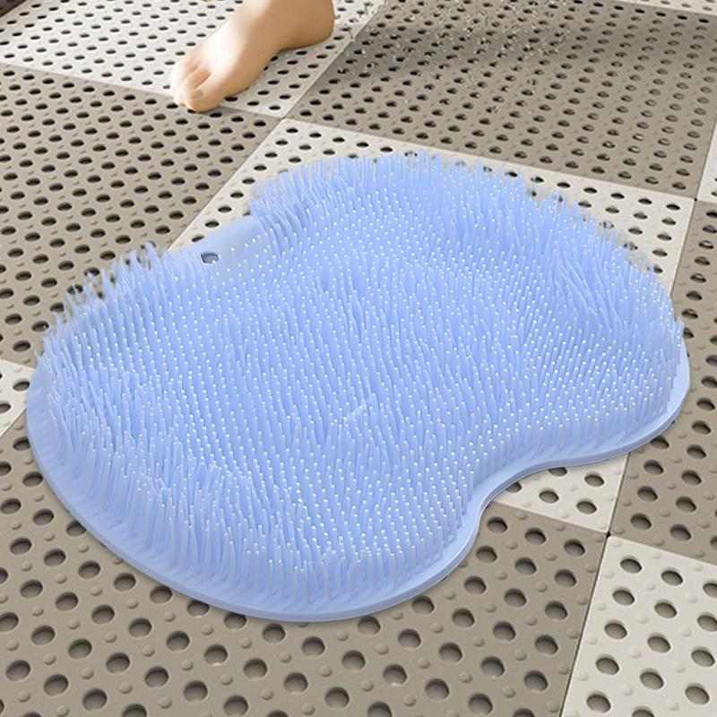 Scrubber Shower Massage Pad Silicone Shower Wall Mounted Back Massage Reusable Cleaning Brush Shower Feet Wash Mat Washer