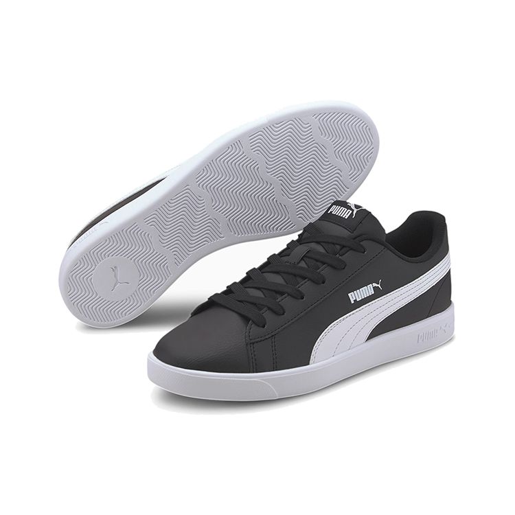 Puma Leather Low-Top Sneakers Women Sneakers Black White 373034-01