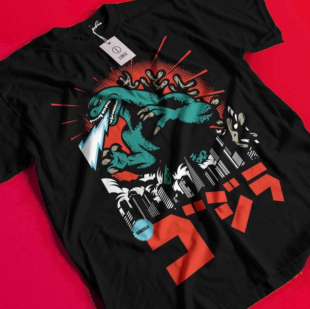 

Kaiju Tokyo Monster T-Shirt Giant Lizard Japanese Anime Shirt Graphic Tee Unisex BB160 XL