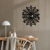 Vintage Iron Spider Web Wall Sculpture Personalized Family Name Rustic Home Decor Halloween Gift