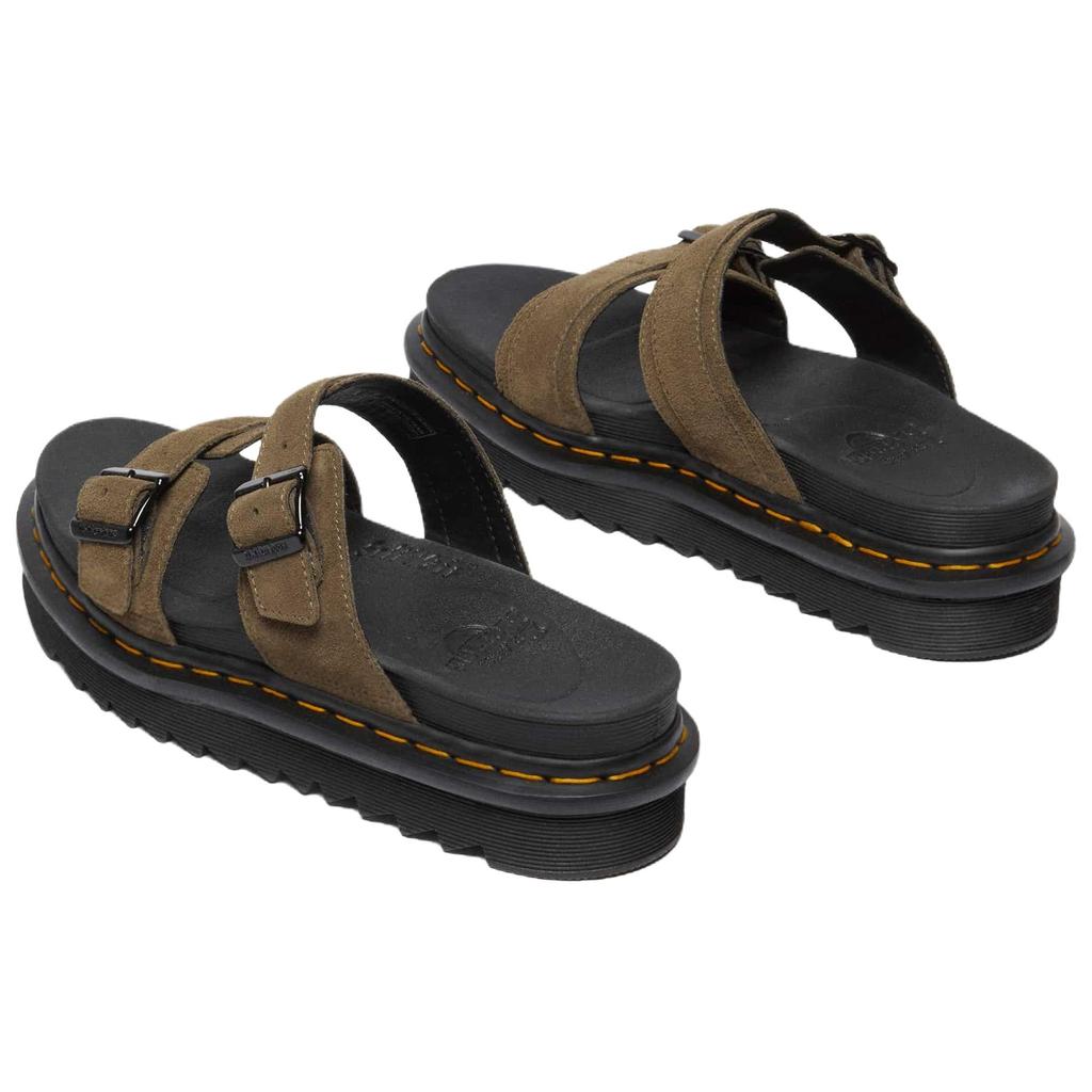 Dr. Martens Myles Slide DMs Olivové Jednoduché Pohodlné Protioděrné Klouzací Sandály Unisex Sandály Tmavě Zelené 41115300