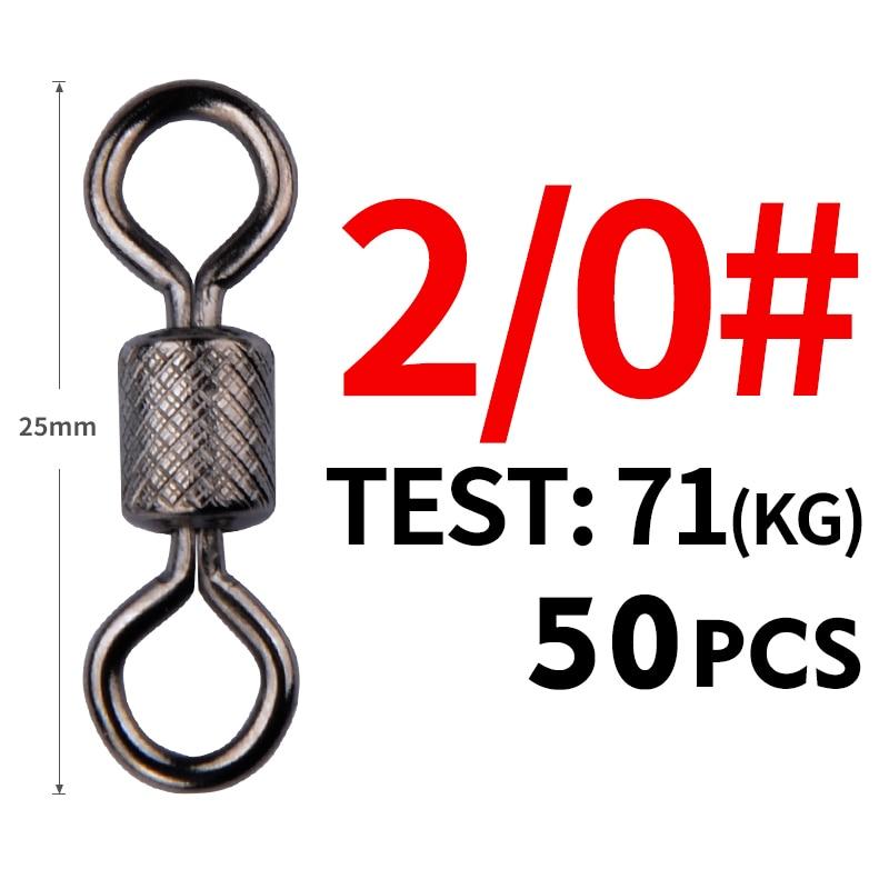 MEREDITH 50PCS/Lot Fishing Swivels Obratlík s kuličkovým ložiskem s bezpečnostní západkou Pevné kroužky Otočný obratlík pro příslušenství pro lov kaprů