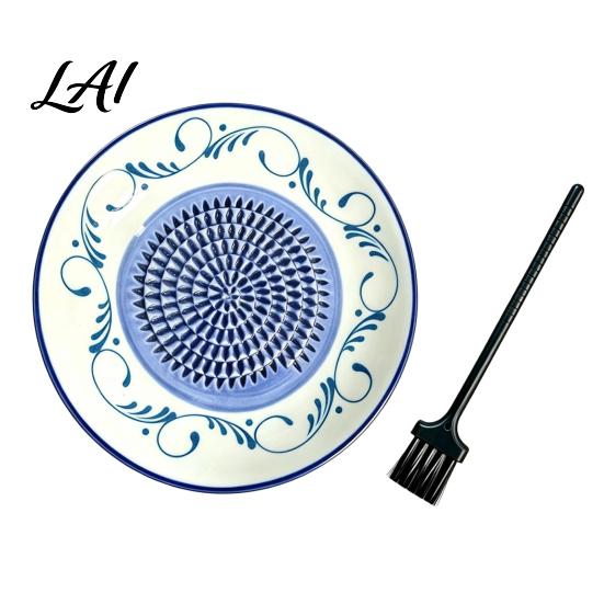 Ceramic Garlic Grater Ginger Grater 2-in-1 Manual Shredder Plate for Kitchen Cooking Flat Durable Gadget Base Easy-Clean Tool Fresh Fruit Puree And