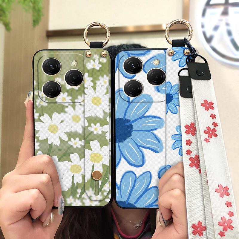 Wristband Anti-dust Phone Case For Tecno Spark20 Pro/KJ6 Anti-knock Soft case Silicone Shockproof Lanyard Wrist Strap