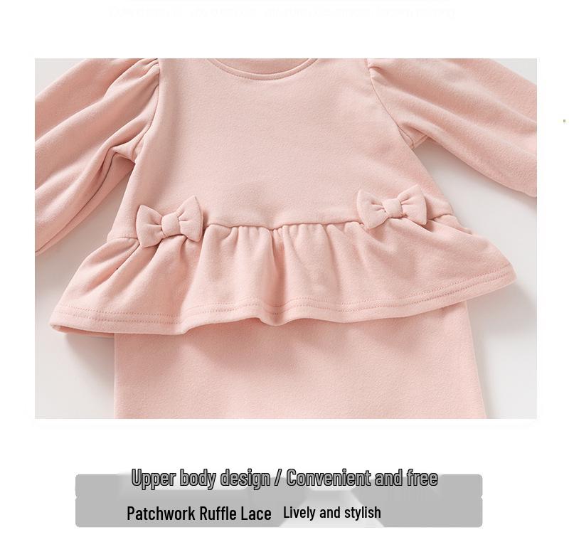 Wine Red Baby Girl Thermal Fleece Onesie: Autumn/Winter Crawling Suit Gift for 100-Day Celebration