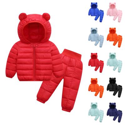 Ensemble 2 pièces Manteau à poches couleur unie pour enfants