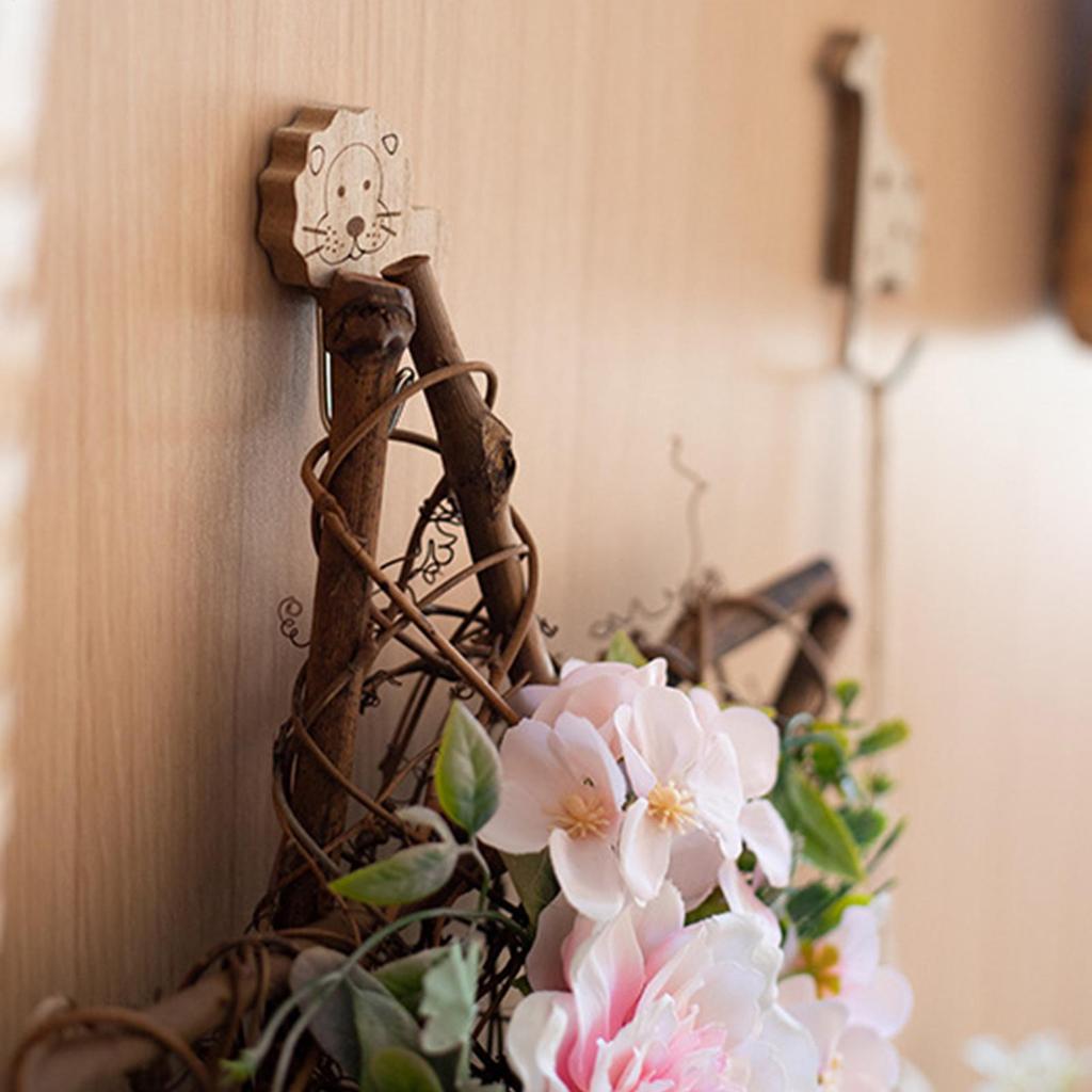 Decorative Wall Hooks 6 Pieces Animal-Shaped Nursery Wall Hooks Self-Adhesive Clothes Hanger Cartoon Towel Holder For Purse