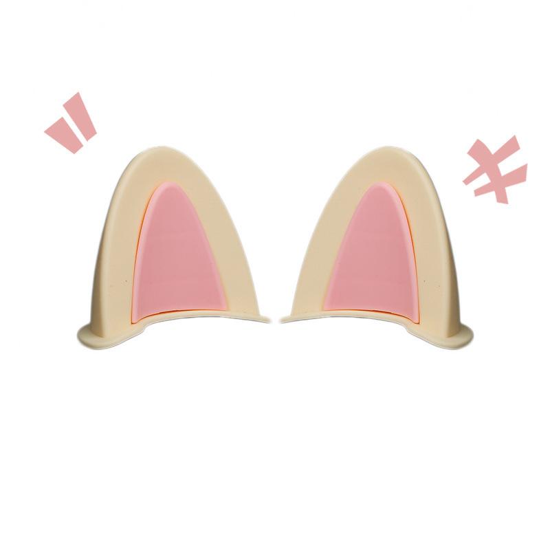 2pcs Cat Ears Style Attachments Helmet Decoration Accessories Self Adhesive Universal Helmet Cover Sticker for Motorcycle Bicycle Scooter