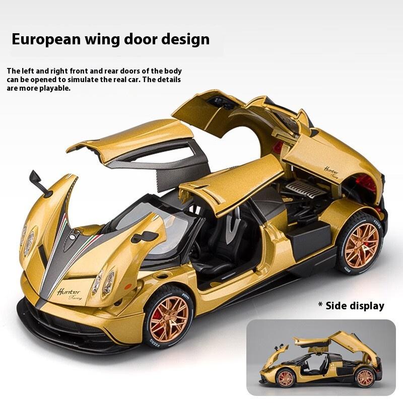 1/22 Pagani Huayra Dinastia Liga Super Carro Diecast Metal Modelo Clássico Asa de Gaivota Porta Coleção Ornamento Brinquedo Infantil Presente
