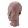 Female Bald Head Mannequin PVC Soft Rubber Human Skin Texture Makeup Practice Mannequin Head for Wig Hat Scarf Display