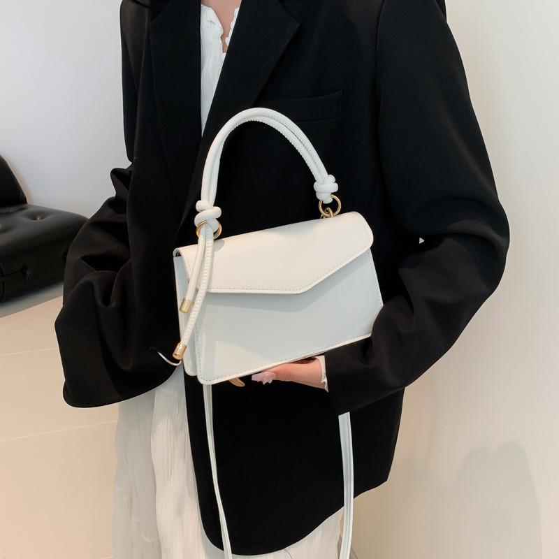 Fashionable Pu Handheld Square Bag For Women In Trendy Black White Khaki Brown Colors