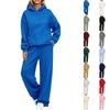 Women's Casual Athletic Hoodie and Wide Leg Pants Set, 2 Piece Sportswear Tracksuit