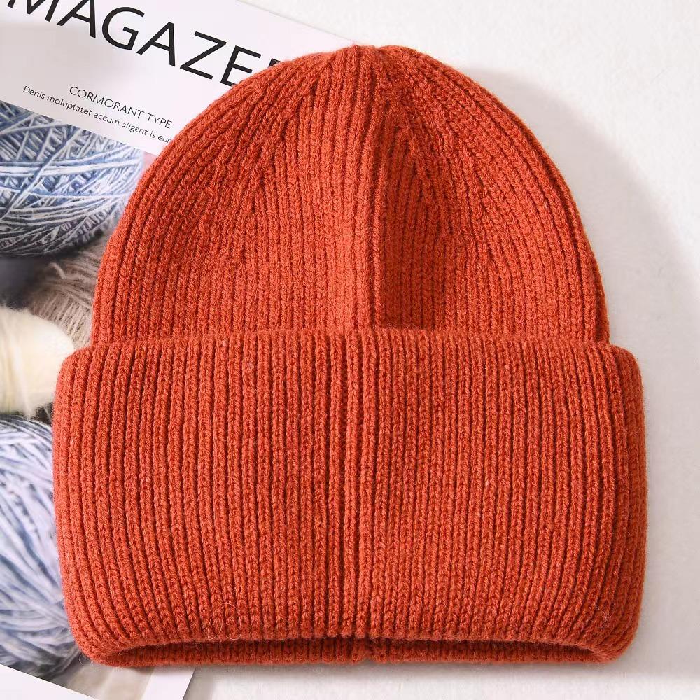 Unisex Luxury Fluffy Winter Wool Cashmere Knit Beanie Ribbed Striped Skully Hat Custom Logo for Men Women's Beach Wear