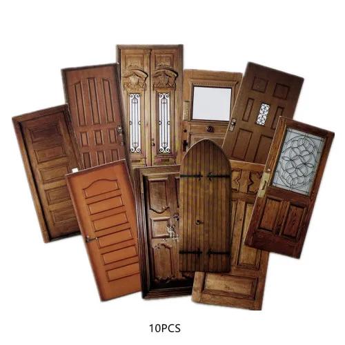 Vintage Material Paper Wooden Door Thick Card Handmade DIY Scrapbooking Junk Journal Bottom Collage Album Decoration