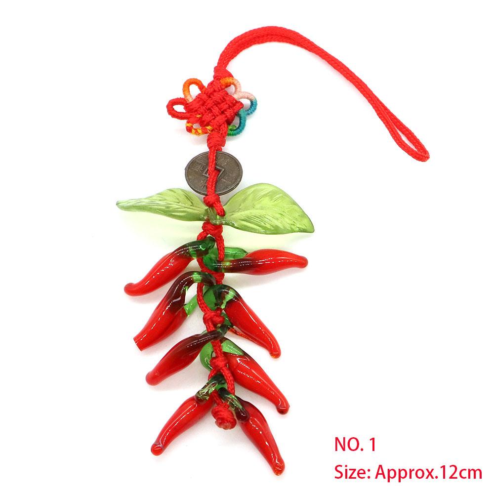 

Mascot Wealth Lucky Brass Coin Chili Cabbage Tomato Keychain Chinese Knot Car Bag Hanging Ornament Fengshui Home Decoration Gift 1PC
