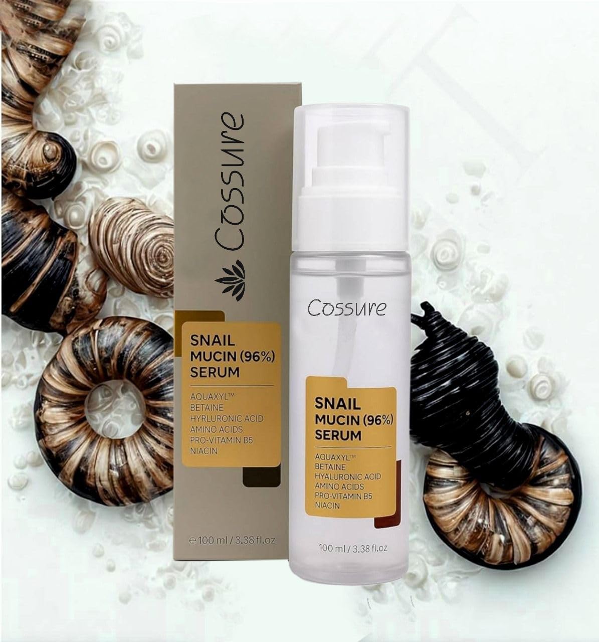 Snail Mucin 96% Face Serum - Hydrating Snail Essence with Hyaluronic Acid, Niacinamide & Vitamin B5 - Korean Skincare Repair Serum for Glowing Skin