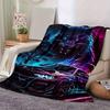 1pc Neon Wolf's Midnight Drive Blanket Soft Warms for Room Decor, Birthday Gift Idea for Family and