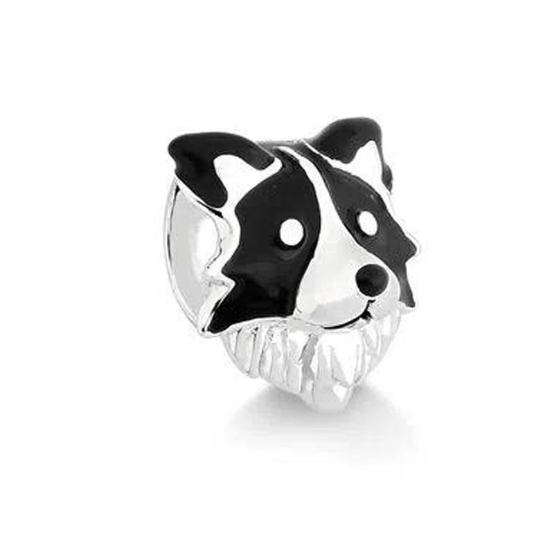 Copper Metal Sparking Cute Dog Charm Bead Components Pendant Bead Components Compatible With Authentic Original Bracelet High Quality Fine Jewelry