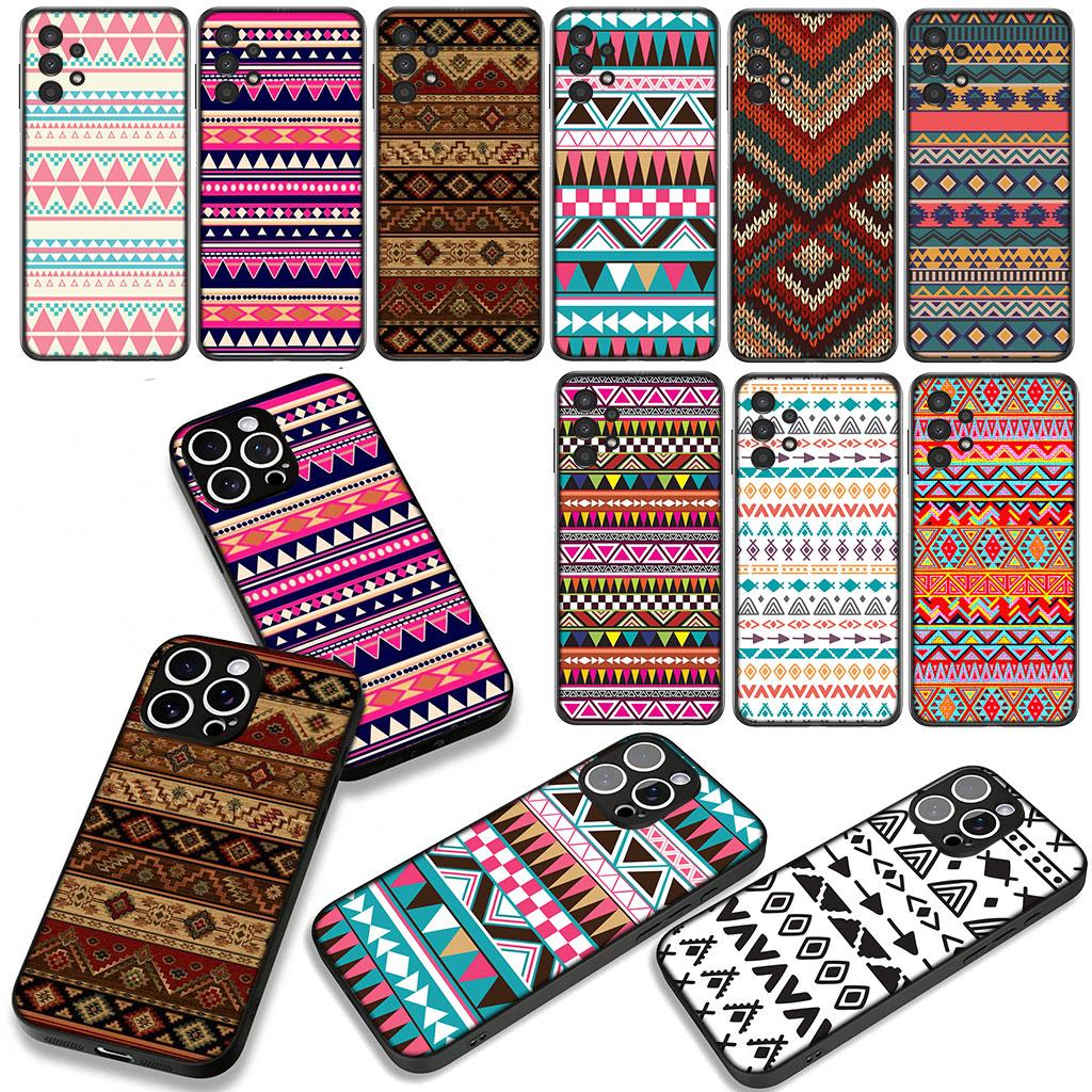 for Samsung Galaxy A36 A17 A26 A07 A35 A54 A53 A13 A33 A34 S9 S20 S21 FE S10 Plus Case Texture Aztec Tribal Tribe Colorful Cool