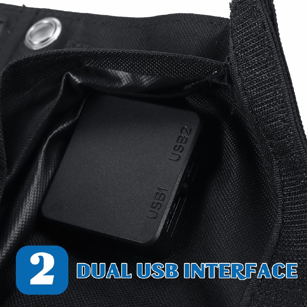 30W 5V Solar Panel Charger Foldable Solar Power Bank Dual USB Camouflage Backpack Camping Hiking for phone