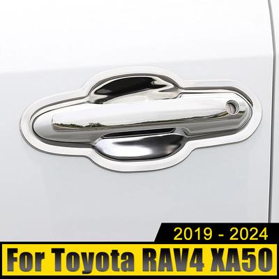 Per Toyota RAV4 XA50 2019 2020 2021 2022 2023 2024 RAV 4 Ibrida Acciaio Inossidabile Maniglia Porta Auto Ciotola Porta Copertura Finitura Adesivo