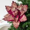 Flocking Artificial Christmas Flower Beautiful Xmas Tree Ornaments  New Year Decor