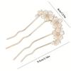 Elegant Golden Floral Hairpin Comb with Imitation & Upturned Design for Women - Vintage Style Alloy Hair Accessory