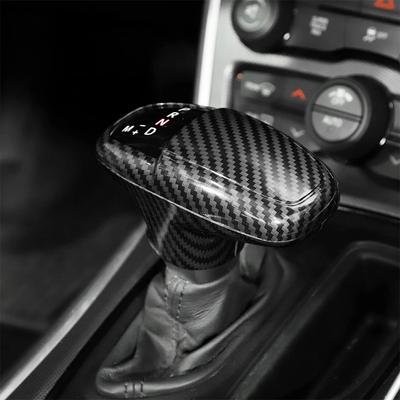 For Dodge Charger/Challenger 2015+Durango 2018+ Carbon Fiber Look Car Gear Shift Knob Decoration Cover Gear Shift Handle Sticker