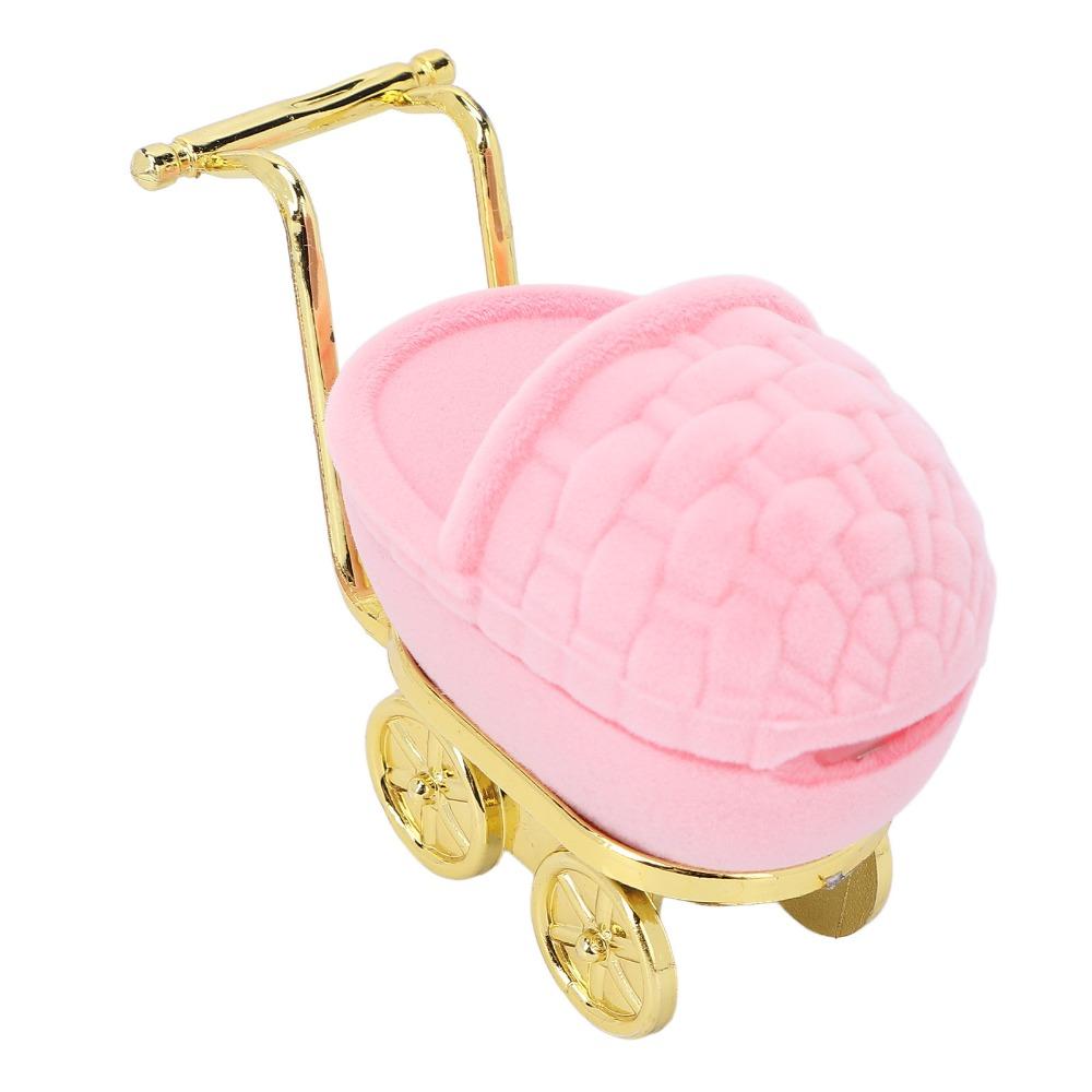 Baby Carriage Shape Jewelry Organizer Box Portable Ring Storage Box Jewelry Gift Case Home Storage