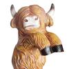 Highland Cow Statue Resin Small Cow Planter Pot Hanger Climbing Animal Flower Pot Hugger for Garden Patio Fence Lawn Yard Plant Pot Decor